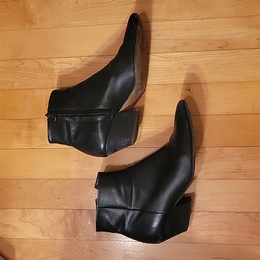 Vince Black Leather Booties
